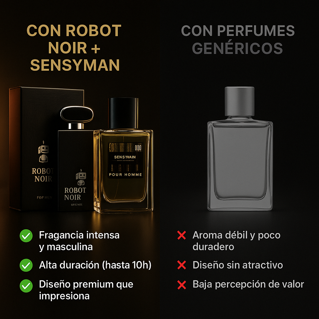 EDP Robot Noir – Presencia & Seducción + Sensyman GRATIS