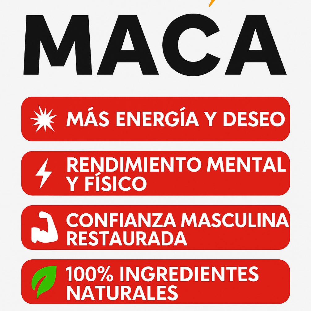 Maca Extra Strength 1900mg – Potencia, Energía y Confianza Masculina Natural 💪🔥