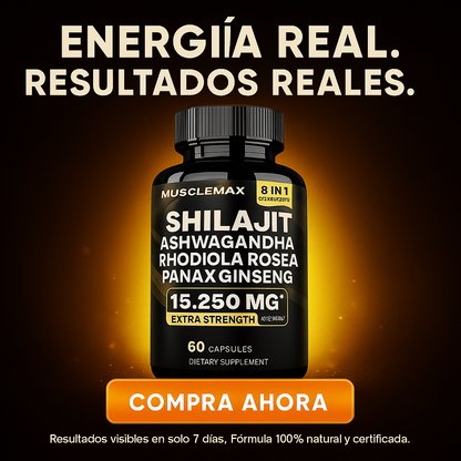 Shilajit + Ashwagandha + Rhodiola Rosea + Panax Ginseng – Suplemento Natural Energizante 60 Cápsulas