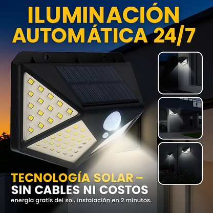 Reflector Solar Inteligente 100 LED con Sensor de Movimiento