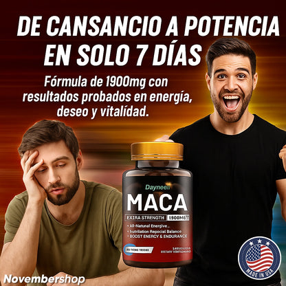 Maca Extra Strength 1900mg – Potencia, Energía y Confianza Masculina Natural 💪🔥