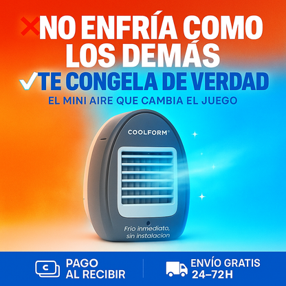 COOLFORM® – Mini Aire con Enfriamiento Evaporativo Inteligente 20h