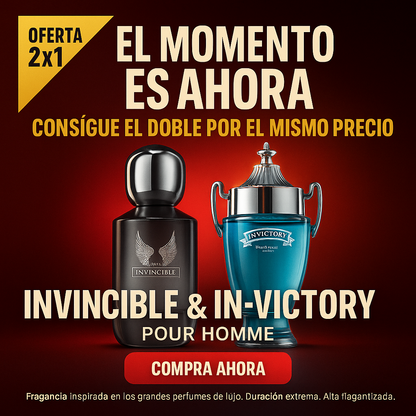 EDP INVINCIBLE & EDT IN-VICTORY POUR HOMME – Edición Black Friday 2x1 | Alta Fijación y Aroma Intenso