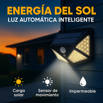 Reflector Solar Inteligente 100 LED con Sensor de Movimiento