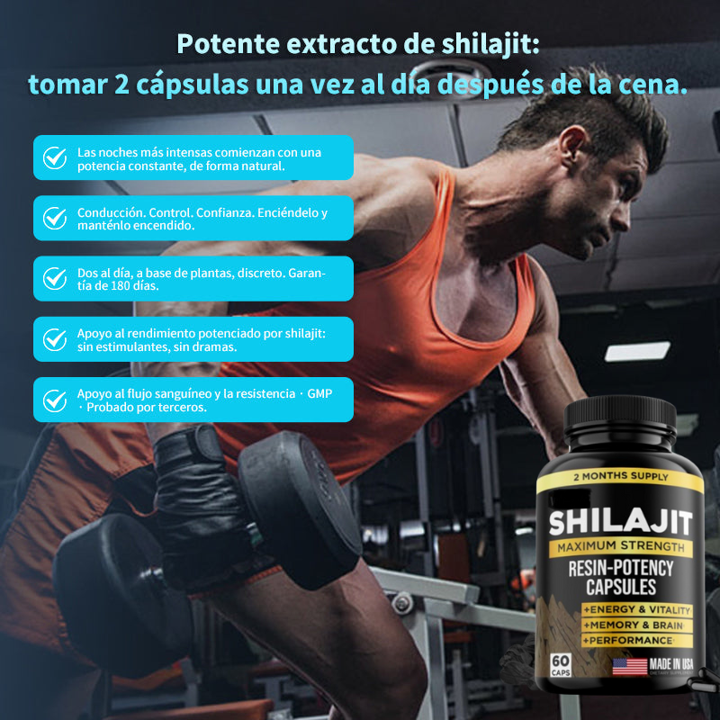 Suplemento Natural de Shilajit – Potencia, Resistencia y Enfoque Mental (60 Cápsultas)