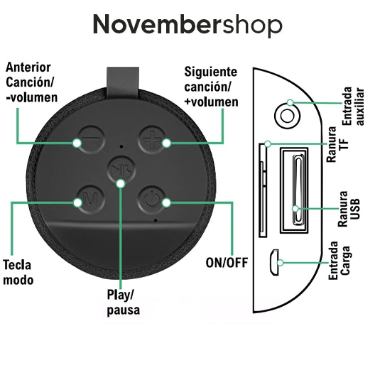 Altoparlante Bluetooth T113 PRO 10W + Regalo — Suono a 360°, Batteria da 4 Ore e Supporto mobile
