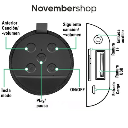 Altoparlante Bluetooth T113 PRO 10W + Regalo — Suono a 360°, Batteria da 4 Ore e Supporto mobile