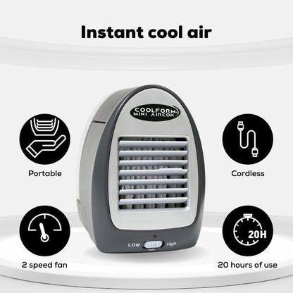 COOLFORM® – Mini Aire con Enfriamiento Evaporativo Inteligente 20h
