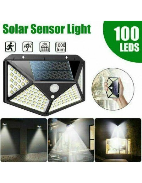 Reflector Solar Inteligente 100 LED con Sensor de Movimiento